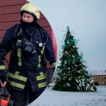 Prie Kauno Kalėdų eglės – ir vėl ugniagesių sujudimas