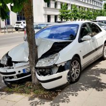 Rėžėsi į medį ir spruko iš įvykio vietos: įtariama, kad „Citroen“ pavogtas