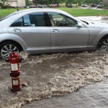 Po karščio bangos Mažeikius skalbė dešimtmečio liūtis 