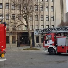 Laisvės alėjoje – nekasdienis vaizdas: sulėkė gausios ugniagesių pajėgos 