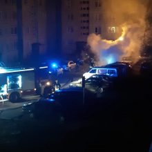 Panevėžyje apdegė du automobiliai, įtariamas padegimas