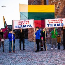 Vilniuje surengta D. Trumpo palaikymo akcija sulaukė policijos dėmesio