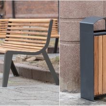 Vilniaus gatvėje – naujovės: atsirado suoliukai ir šiukšliadėžės