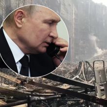 V. Putinas pareiškė, kad esą Ukraina buvo paruošusi „langą“ teroristams iš „Crocus City Hall“