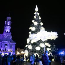 Kauno Kalėdų eglutės įžiebimo šventės akimirkos <span style=color:red;>(vaizdo įrašas)</span>