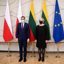 Į Lietuvą atvykusio Lenkijos premjero ir I. Šimonytės spaudos konferencija <span style=color:red;>(vaizdo įrašas)</span>