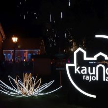 Raudondvario dvare kaip miegančioji gražuolė prabus įžiebta Kalėdų eglė
