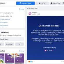 Suspicions: According to customers, airlines have transferred money to the ticket distributor for missed flights, but tickets.lt is in no rush to pay.