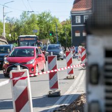 Prieš Kauno pilies žiedinės sankryžos rekonstrukciją vairuotojus jau pasitiko spūstys