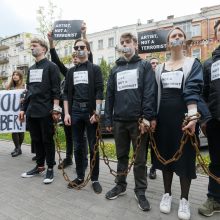 Paminėtos penktosios ukrainiečių režisieriaus įkalinimo Rusijoje metinės