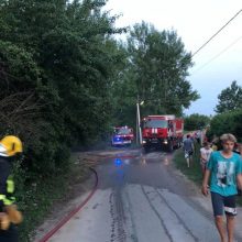 Ugniagesiai skubėjo į Šlienavą: degė namas