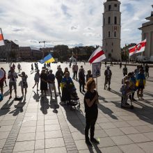 Ukrainos palaikymo mitingo dalyviai Vilniuje ragino nepasiduoti karo nuovargiui