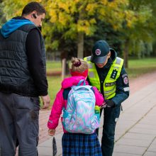 Klaipėdos pareigūnai tikrino, ar į mokyklą vaikai keliauja saugiai