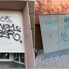 Klaipėdoje nustatyti purškiamais dažais svetimą turtą apgadinę asmenys
