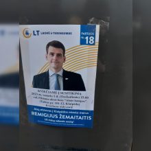 Kandidato į Klaipėdos merus plakate aptiko klaidą