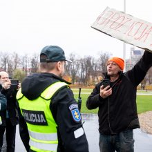 Per A. Paleckio palaikymo mitingą Vilniuje sulaikytas vyras