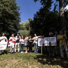 Prie Rusijos ambasados paminėtos 10-osios karo Gruzijoje metinės