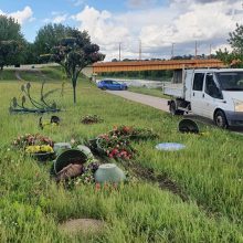 Kaune neblaivus BMW vairuotojas atsidūrė pievoje