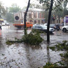 Šiaulius užklupo galingas škvalas: ore skraidė metalinės atplaišos, lūžo šakos