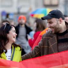 Protestuotojai ragino į Seimo sesiją įtraukti Partnerystės įstatymą: gana mus skaldyti ir skirstyti