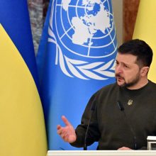 Protestų akivaizdoje V. Zelenskis ragina siekti demokratinės sėkmės Sakartvele