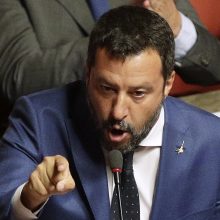 Italijos „Lygos“ lyderis M. Salvini vėl sulaukė kritikos dėl ryšių su Rusija