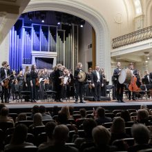 Premjerė lankėsi M. K. Čiurlionio menų mokyklos talentų koncerte Nacionalinėje filharmonijoje