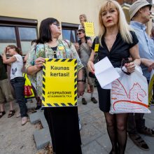 Protestas dėl medžių – su šūkiais „Kaunas kertasi!“ ir tylos minute