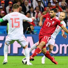 Ispanijos futbolininkai nelengvai nugalėjo iraniečius
