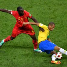 Belgijos futbolininkai įveikė brazilus ir pateko į čempionato pusfinalį