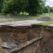 Per penktadienio liūtį Vilniuje fiksuotos aštuonios išplovos ir įgriuvos