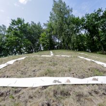 Kauno marių pakrantėje – laikini Gedimino stulpai