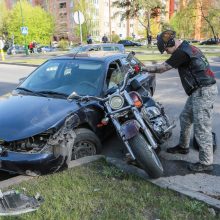 Autoįvykiuose dalyvavo motociklai