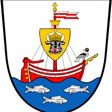 Simboliai: Vokietijos pajūrio miesto Vismaro herbe – ir žvejyba, ir jūreivystė. 