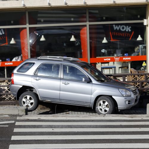 Visureigio skrydis Klaipėdoje baigėsi ant kavinės terasos  © Vytauto Petriko nuotr.