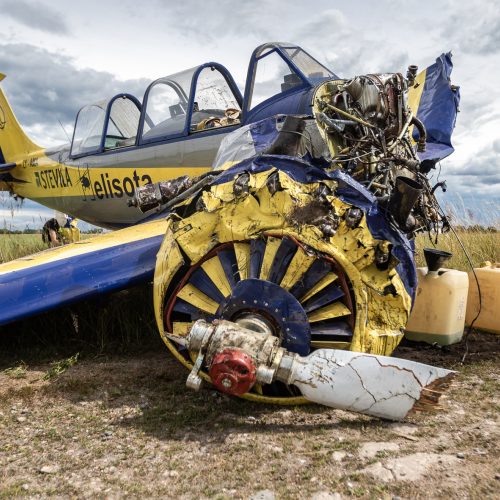 Aleksoto aerodrome nukrito lėktuvas  © Eitvydo Kinaičio nuotr.