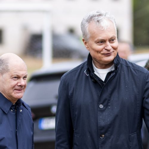 Prezidento G. Nausėdos ir Vokietijos kanclerio O. Scholzo susitikimas  © I. Gelūno / BNS nuotr.
