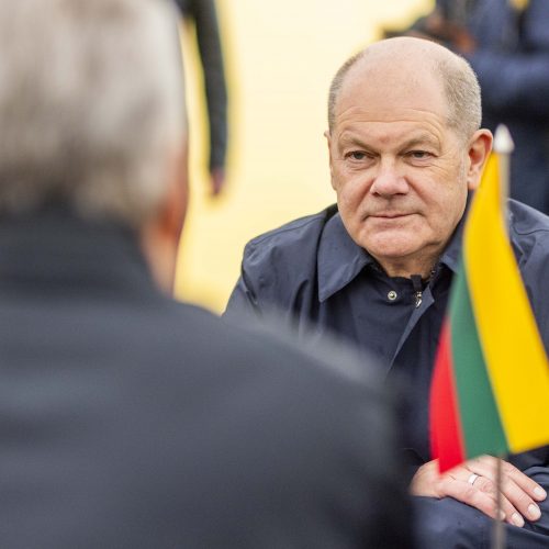 Prezidento G. Nausėdos ir Vokietijos kanclerio O. Scholzo susitikimas  © I. Gelūno / BNS nuotr.