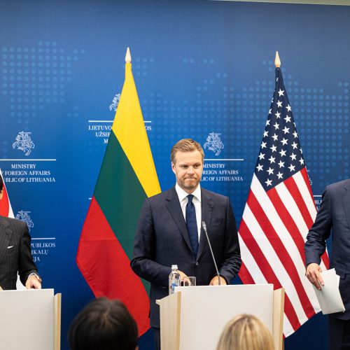 G. Landsbergio, JAV Valstybės sekretoriaus pavaduotojo ir Japonijos užsienio reikalų viceministro konferencija