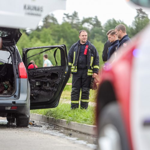 Kauno LEZ'e sudegė automobilis    © Justinos Lasauskaitės nuotr.