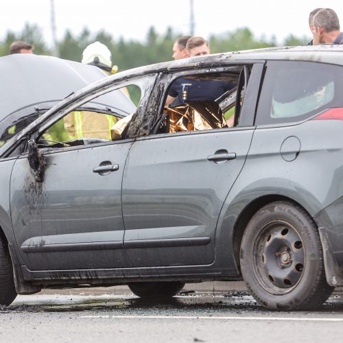 Kauno LEZ'e sudegė automobilis    © Justinos Lasauskaitės nuotr.