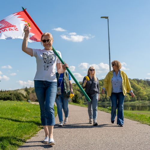 Protesto akcija Žemuosiuose Šančiuose  © Regimanto Zakšensko nuotr.