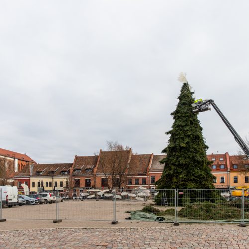 Pasirengimas Kalėdoms Rotušės aikštėje įgauna pagreitį  © Regimanto Zakšensko nuotr.