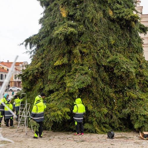 Pasirengimas Kalėdoms Rotušės aikštėje įgauna pagreitį  © Regimanto Zakšensko nuotr.