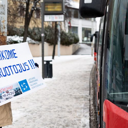 Streikuojančių vairuotojų palaikymo akcija  © L. Balandžio / BNS nuotr.