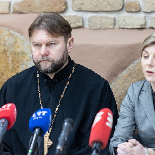 Lietuvos stačiatikių arkivyskupijos atstovų spaudos konferencija  © P. Peleckio / BNS nuotr.