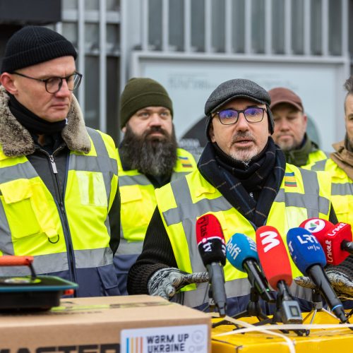 Paramos akcijos „Sušildyk Ukrainą“ pristatymas  © Ž. Gedvilos / BNS nuotr.