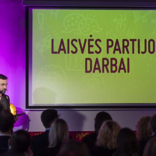 Laisvės partijos spaudos konferencija  © I. Gelūno / BNS nuotr.