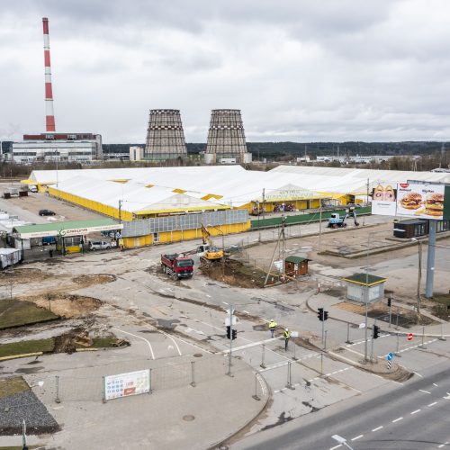 Prie Gariūnų prasidėjo žiedinės sankryžos įrengimo darbai  © I. Gelūno / BNS nuotr.