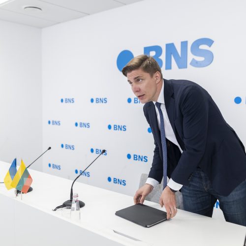 M. Sinkevičiaus spaudos konferencija  © I. Gelūno / BNS nuotr.